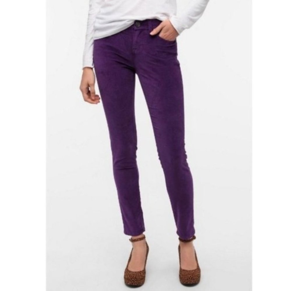 BDG Urban Outfitters Purple Velvet Mid Rise Twig Skinny Pant Size 26